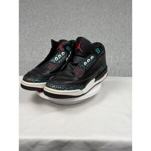 Air Jordan 3 Retro GS Green Glow Black Teal Red FV5437-001 Mens 6Y Kids Shoes